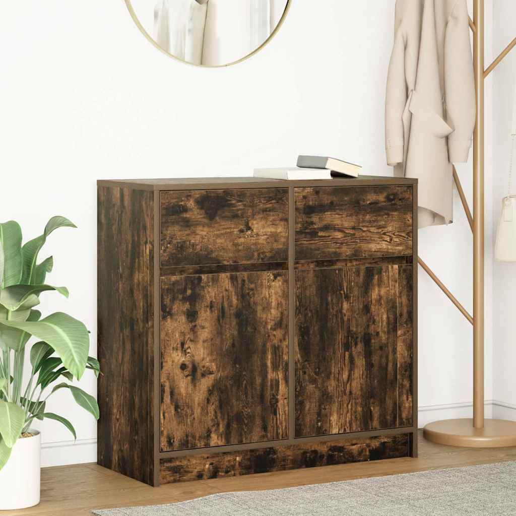 Kommode Med Skuffe 80X34X76 Cm Konstrueret Træ