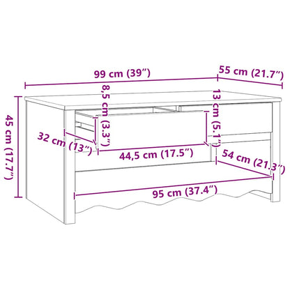 Sofabord Drammen 99 X 55 X 45 Cm Massiv Fyrretræ