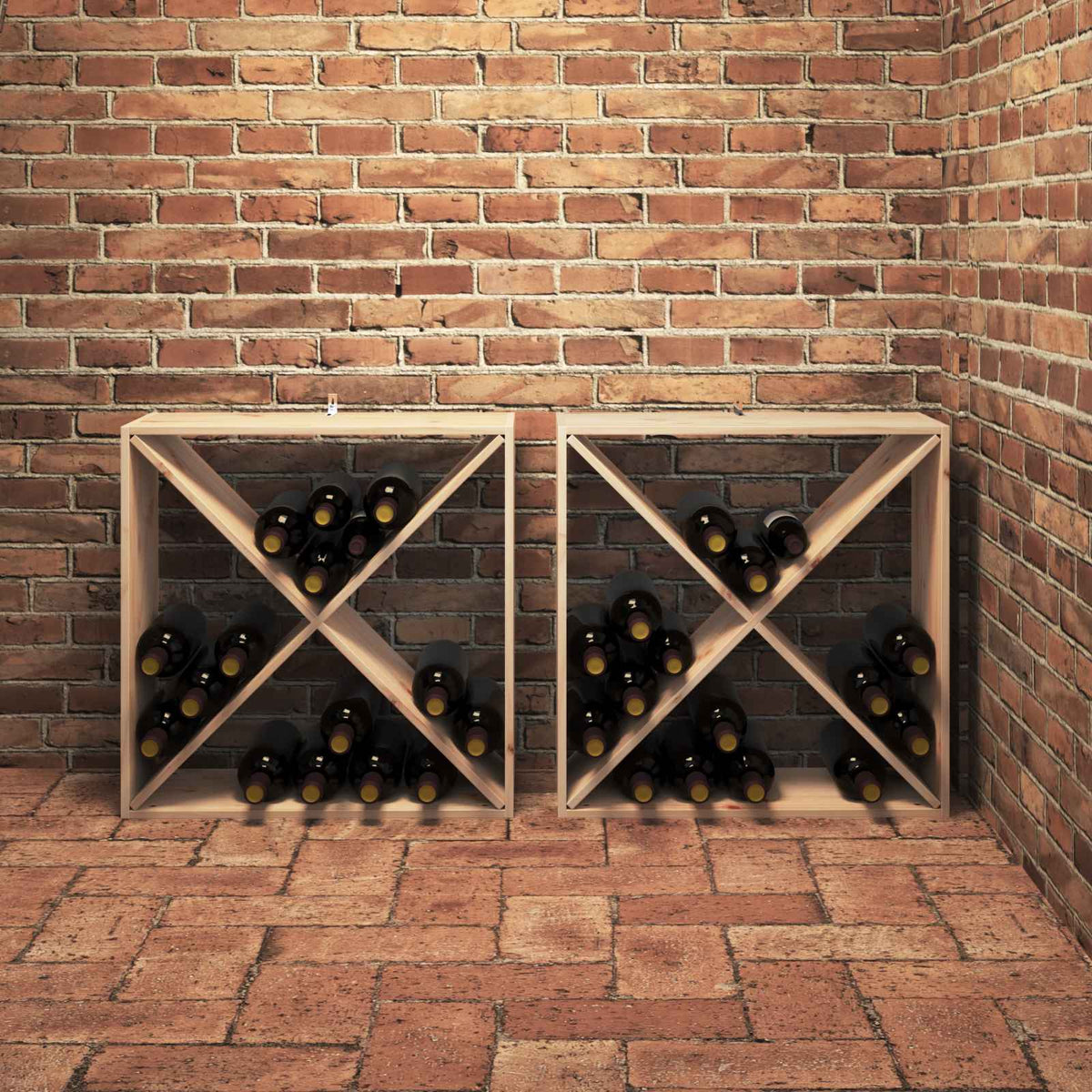 Vinfad 2 Stk. 62 X 25 X 62 Cm Massiv Fyrretræ