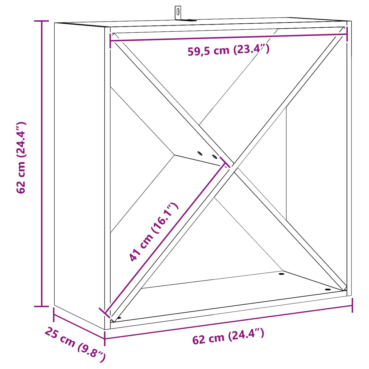 Vinfad 2 Stk. 62 X 25 X 62 Cm Massiv Fyrretræ