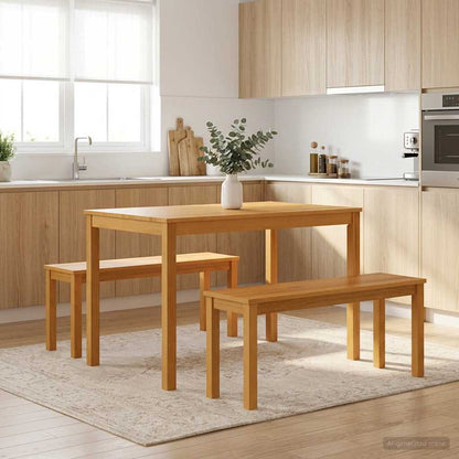 Spisebænk 95 X 32 X 45 Cm Massivt Eg Træ Sort