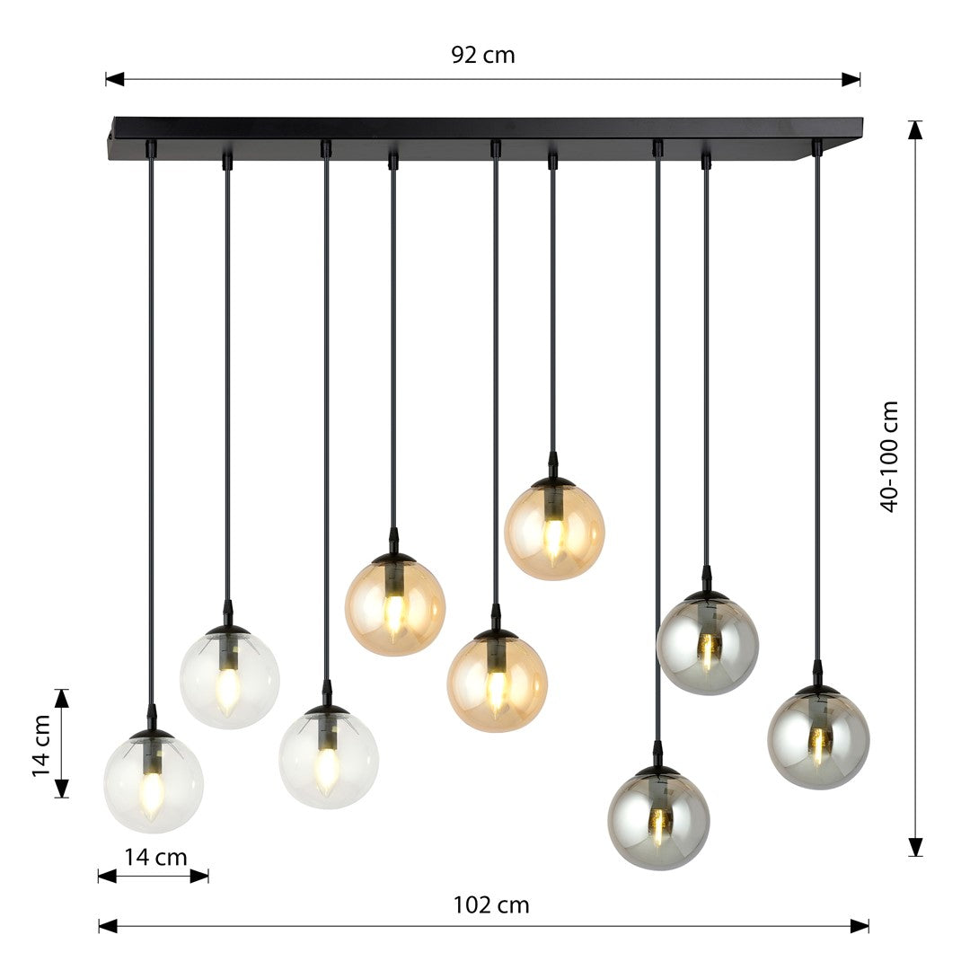Cosmo 9 pendellampe blå/blandet