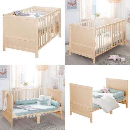 Convertible baby cot - 70 x 140 cm - ROBA - EASY SLEEP - Natural wood