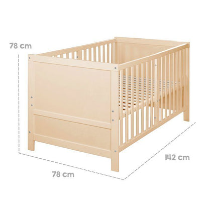 Convertible baby cot - 70 x 140 cm - ROBA - EASY SLEEP - Natural wood