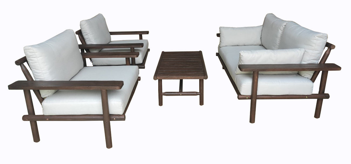 Laruna loungesæt - Akacietræ Vintage Mørk Teak Look
