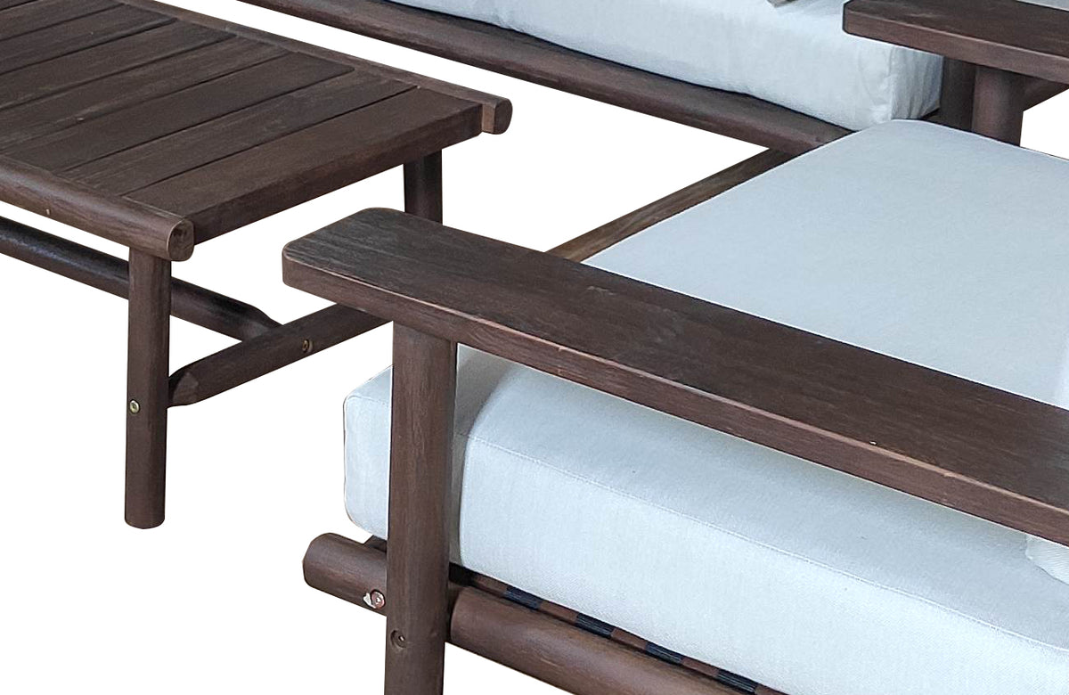 Laruna loungesæt - Akacietræ Vintage Mørk Teak Look