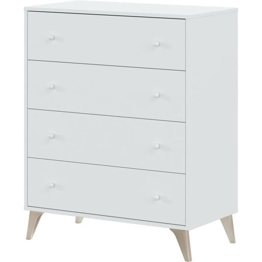 Kommode - Sweet - 4 Skuffer - Hvid - 95 x 77,5 x 40 cm