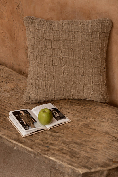 Linen Damier pudebetræk - natur