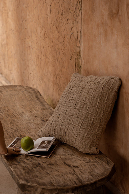Linen Damier pudebetræk - natur