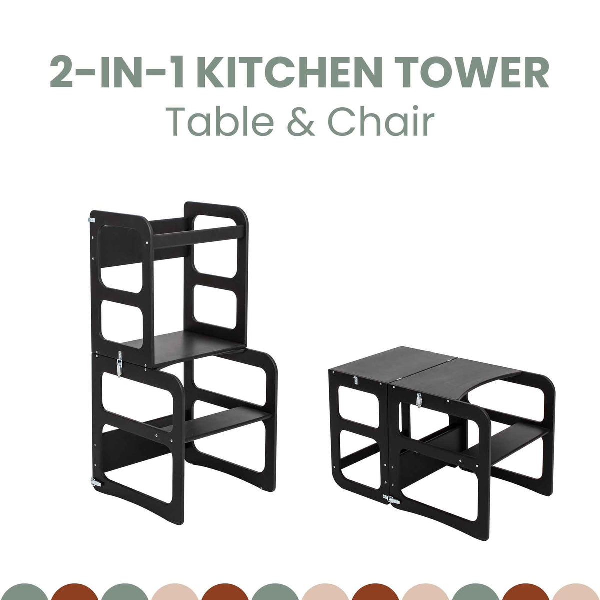 2-in-1 Convertible Kitchen Tower - Table and Chair Set