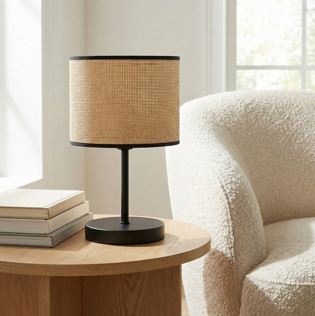 Eco table lamp black/rattan