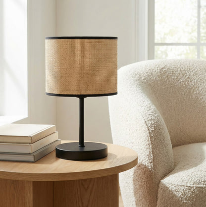 Eco table lamp black/rattan