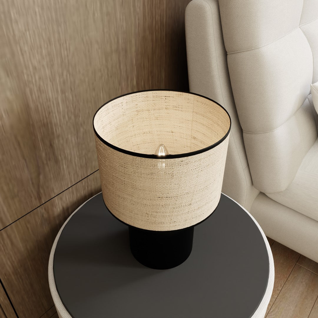 Aspen table lamp black/rattan