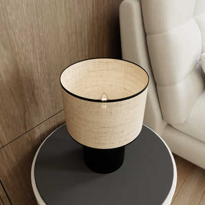 Aspen table lamp black/rattan