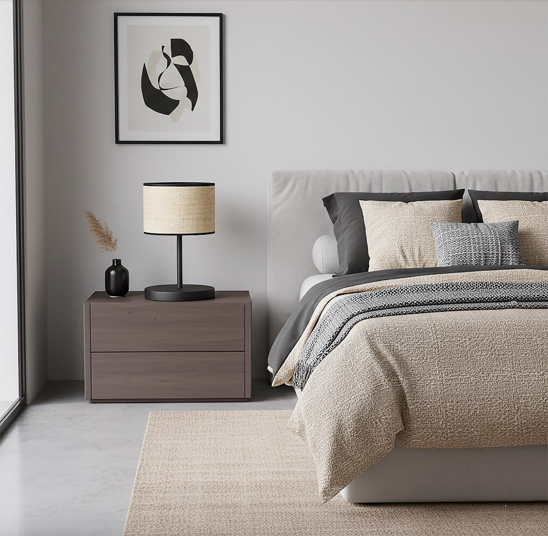 Eco table lamp black/rattan