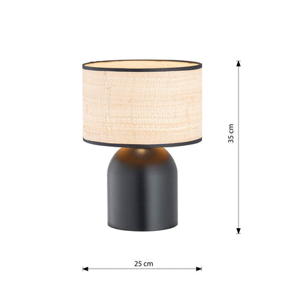 Aspen table lamp black/rattan