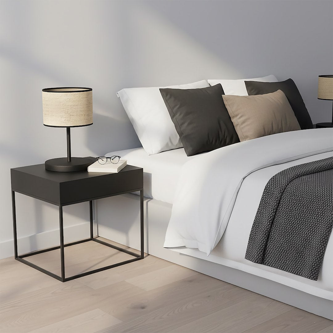 Eco table lamp black/rattan