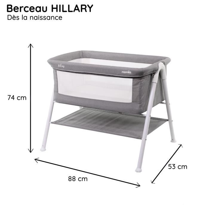 NANIA HILLARY baby bassinet - From birth - Maximum 9 kg - 3 cm-thick mattress included - Storage space under the bassinet