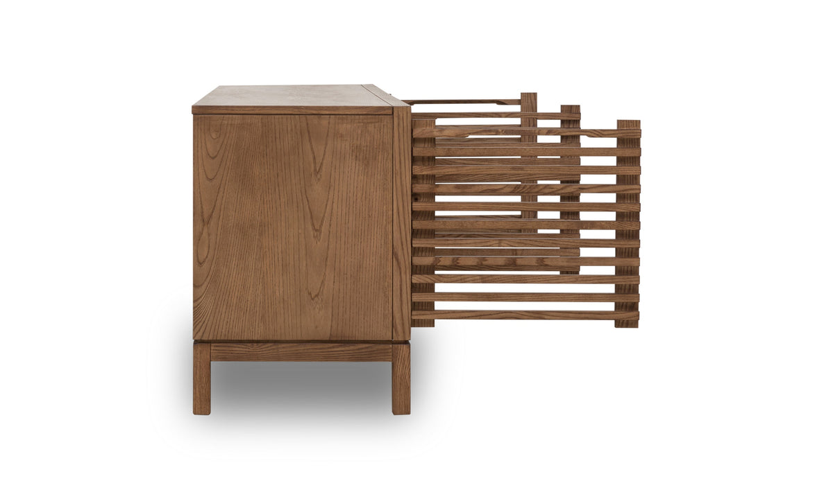 Tanner Four-Door Media Console in Ash Wood in Roux
