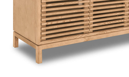 Tanner Four-Door Media Console in Flaxen Ash Wood