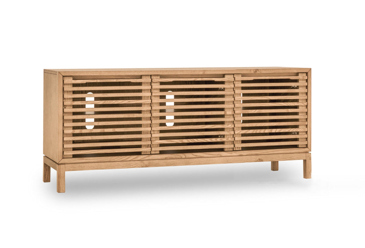Tanner Three-Door Media Console in Flaxen