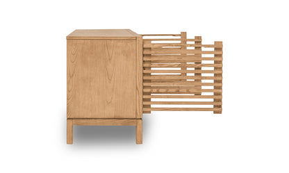 Tanner Three-Door Media Console in Flaxen