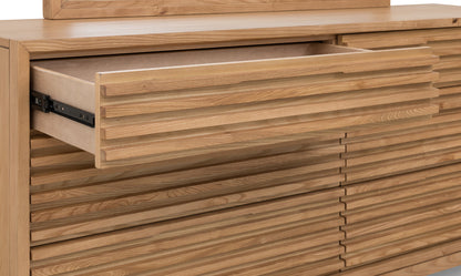 Tanner Six-Drawer Dresser in Ash Wood, Flaxen