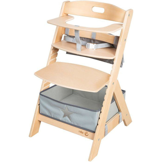 Convertible Kids' Chair - ROBA - LIV UP - From 6 Months up to 70kg - Includes Organizer Set - Natural Wood